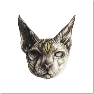 Third Eye cat Posters and Art